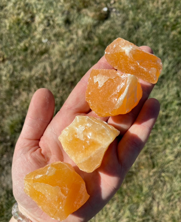 Raw Banded Orange Calcite