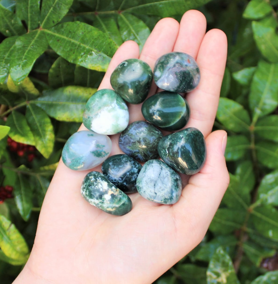 Moss Agate Tumbled
