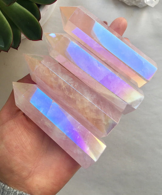 Aura Rose Quartz Tower