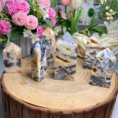 Zebra Druzy Calcite Tower