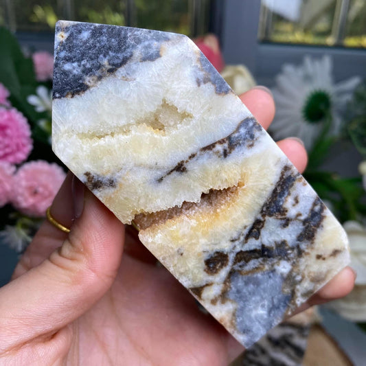 Zebra Druzy Calcite Tower