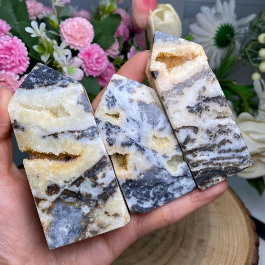 Zebra Druzy Calcite Tower