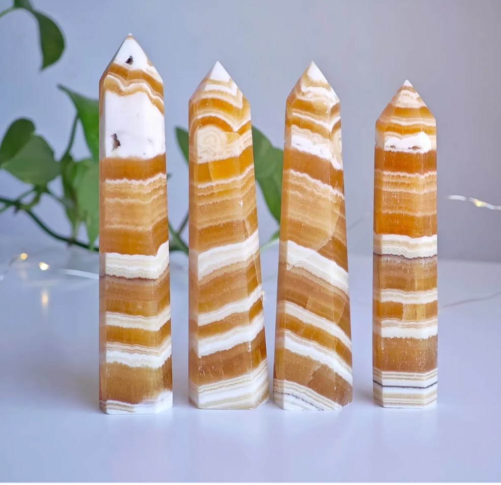 Banded Orange Calcite Towers