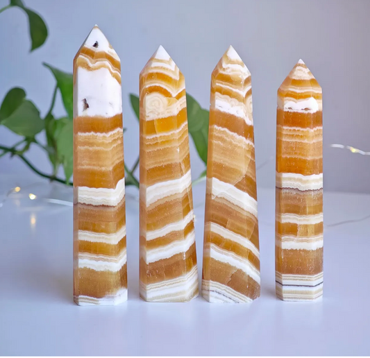 Banded Orange Calcite Towers