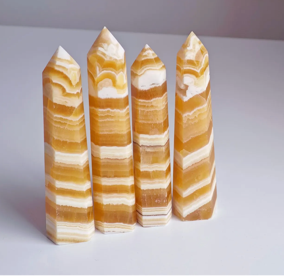 Banded Orange Calcite Towers