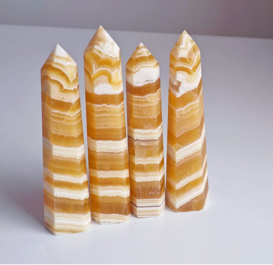 Banded Orange Calcite Towers