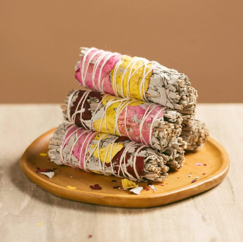 Sage with Flowers Smudge Wand