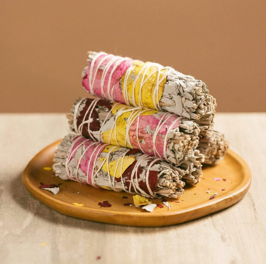 Sage with Flowers Smudge Wand