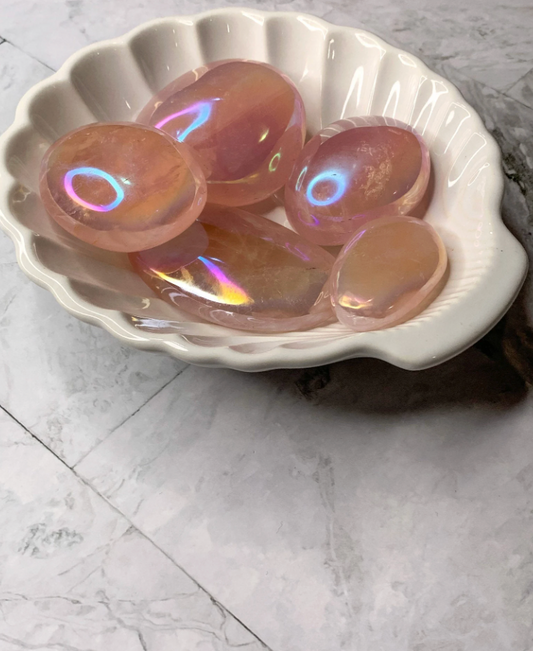 Aura Rose Quartz Palmstone